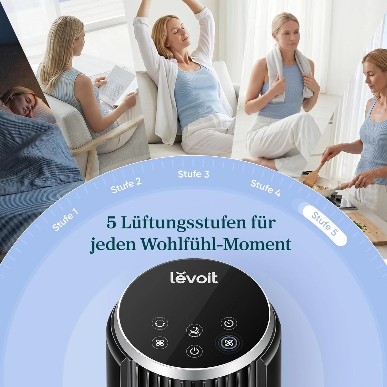 LEVOIT Classic36AC Turmventilator Schwarz - Image 7